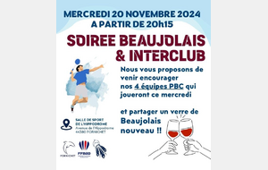 Interclubs Vétérans Soirée Beaujolais